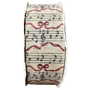 NWT Vintage Offray Ribbon , Music Notes , 7 Yards